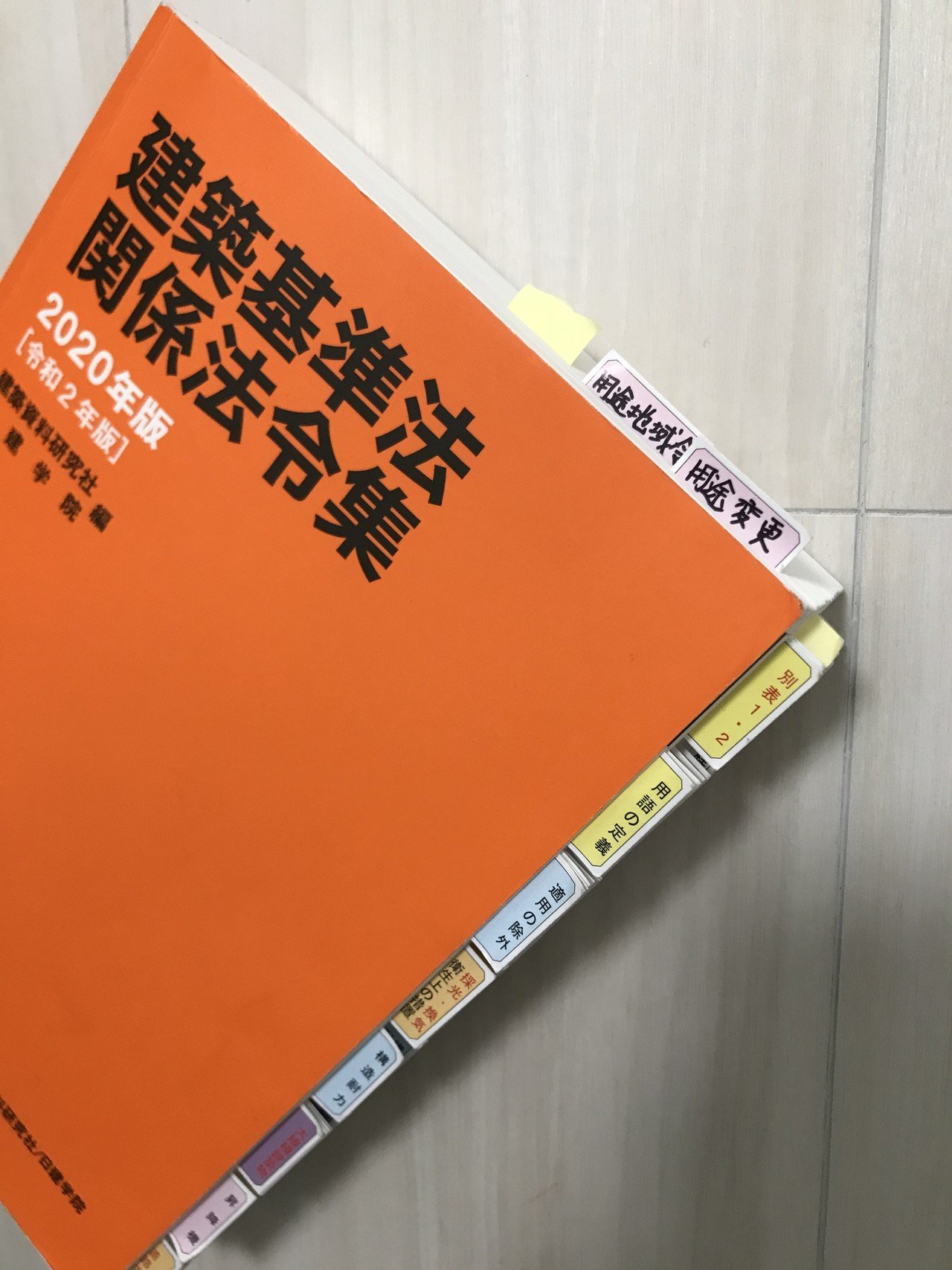 日建学院　法令集　2級建築士　付箋\u0026重要条文