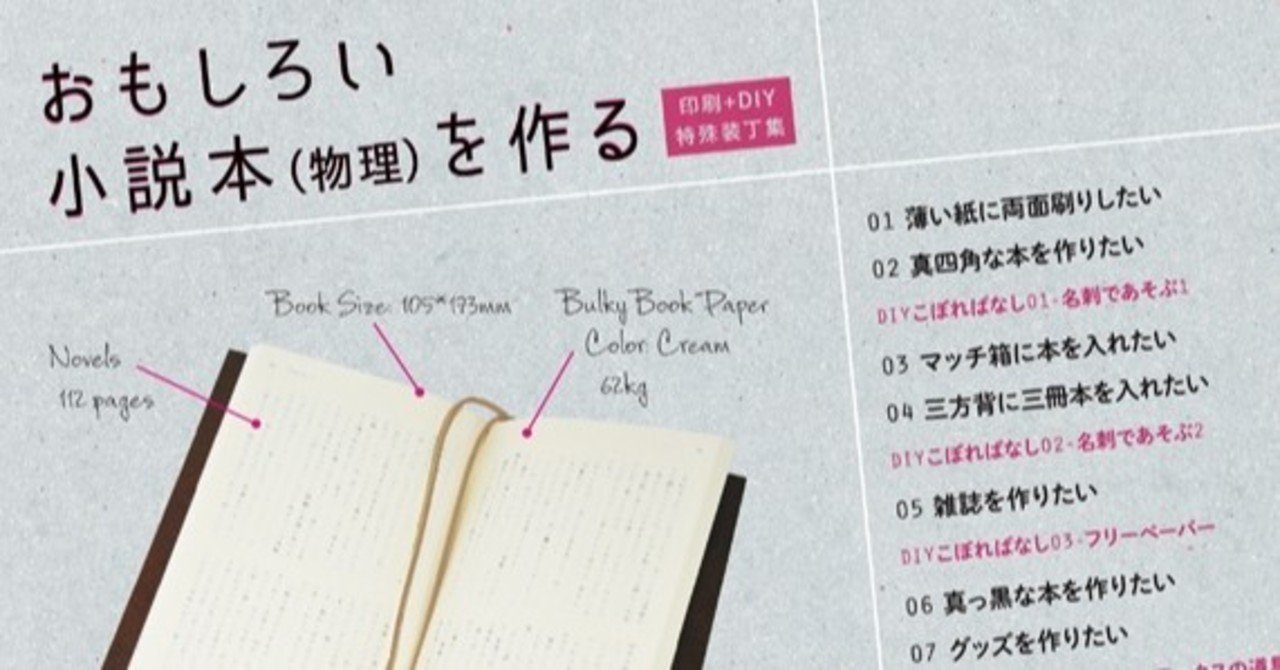 メイキング おもしろい小説本 物理 を作る 印刷 Diy特殊装丁集 本文サンプル シロジ アールワークス Note