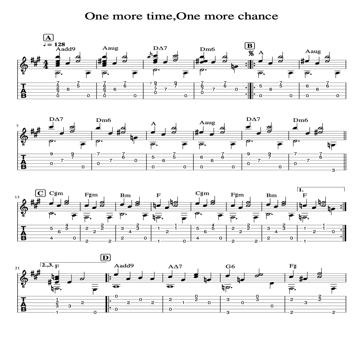 One more time,One more Chance/山崎まさよし ギターtab譜｜慎悟