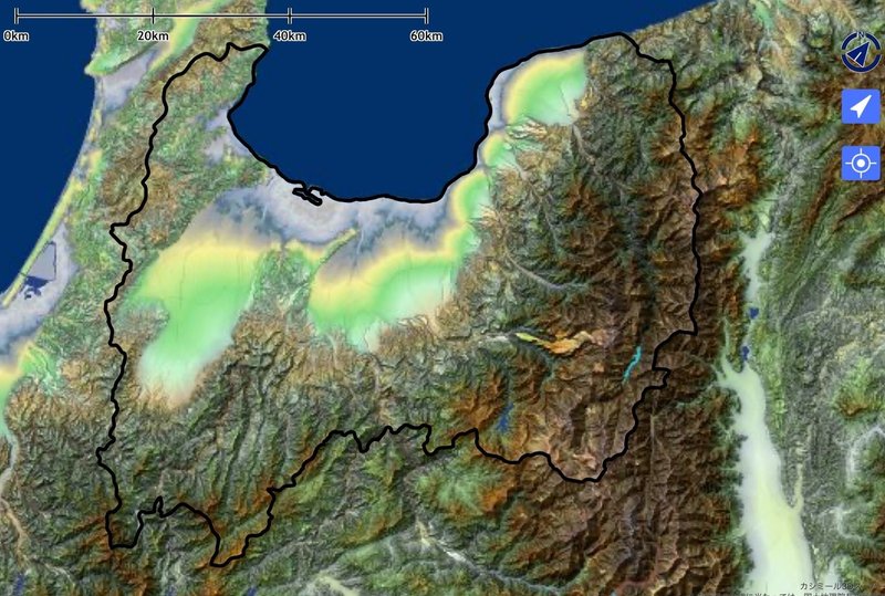 富山県地形と県境