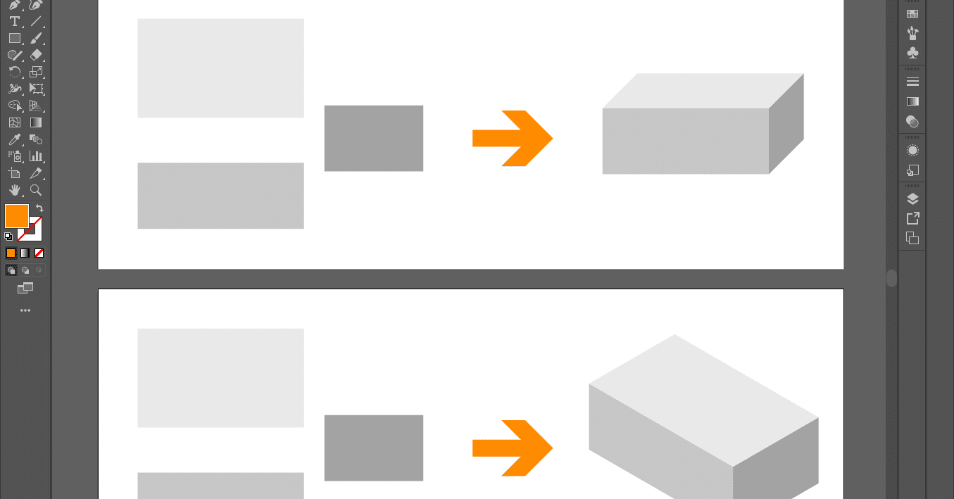 展開図から投影図 斜投影法と等角投影法 で立体表現する スクリプト Illustrator はやさはちから Gorolib Note
