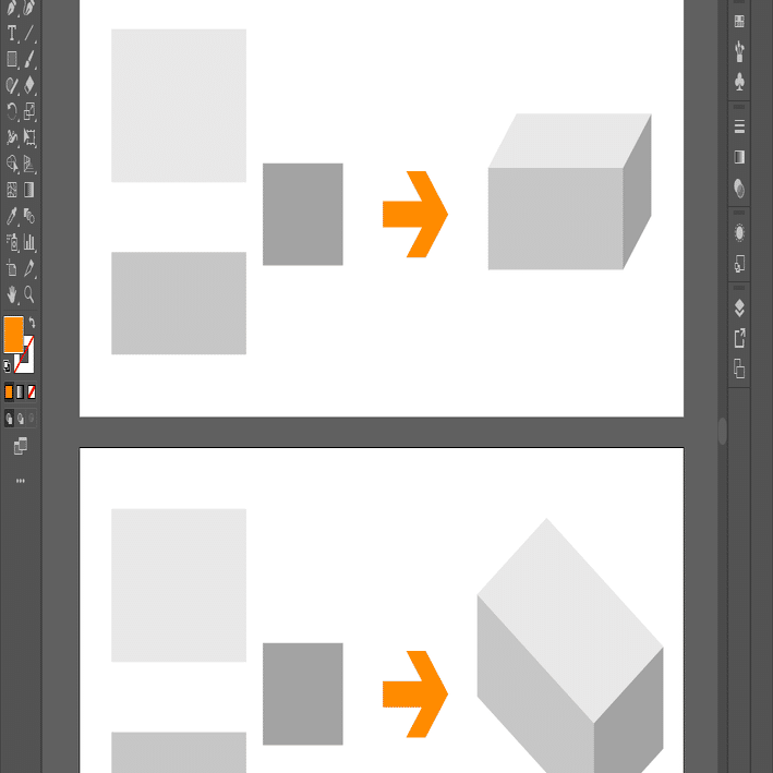 展開図から投影図 斜投影法と等角投影法 で立体表現する スクリプト Illustrator はやさはちから Gorolib Note