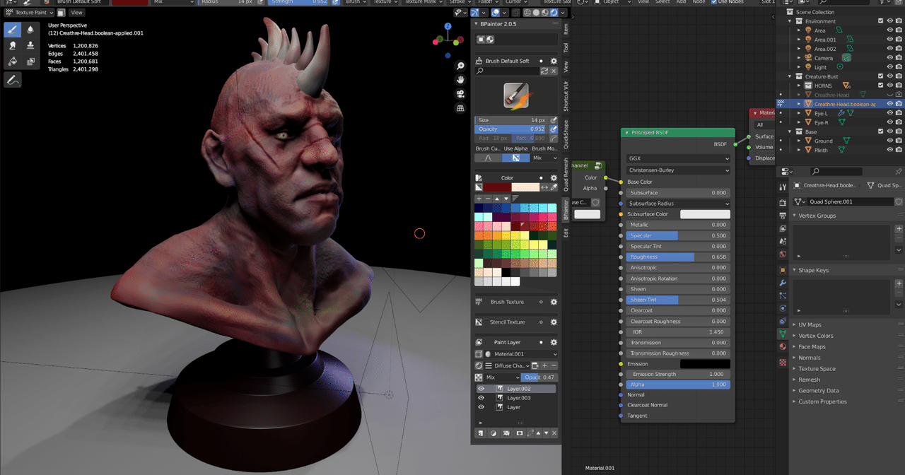 Zbrush Blenderへの移行とbpainter その２ Histone Note