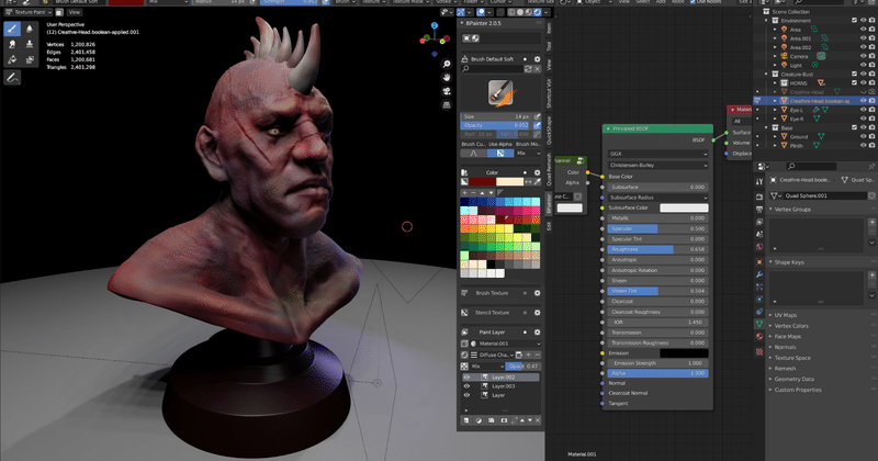 Zbrush Blenderへの移行とbpainter その２ Histone Note