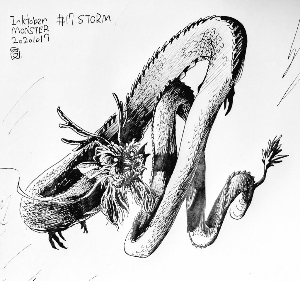 Inktober勝手にモンスター図鑑 17 Storm ｓａｎｍａｔａ Note