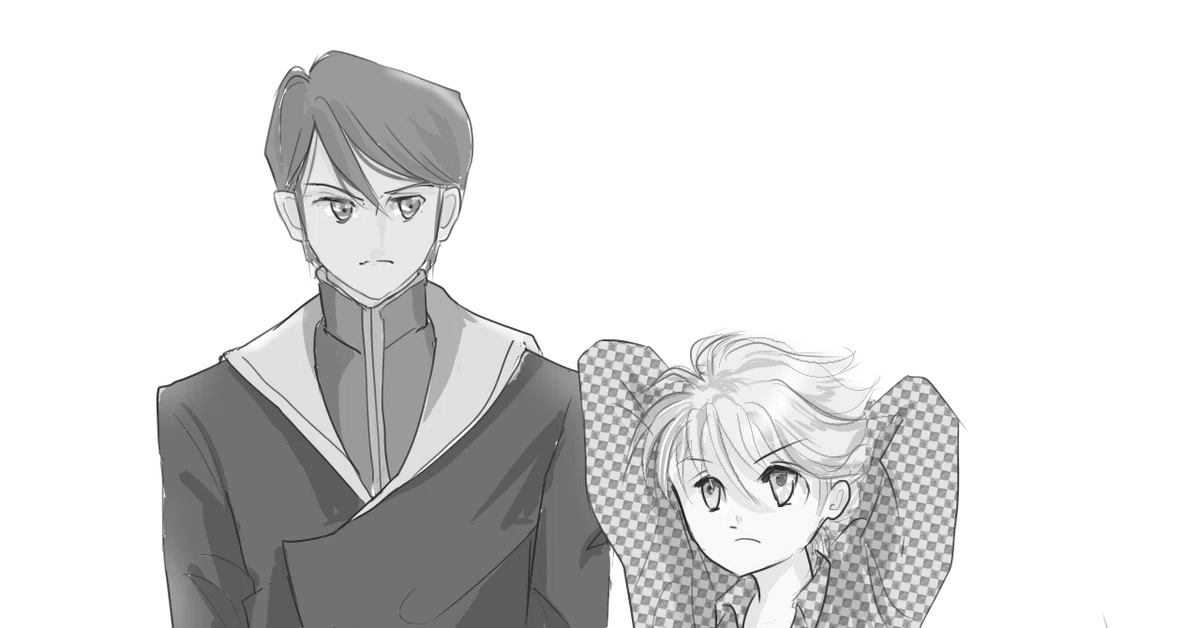 レイター少年とアーサー＠む白黒
