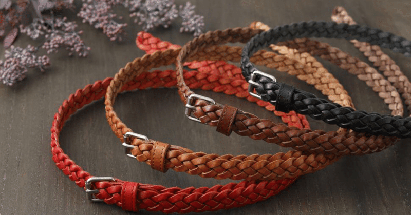 フェミニンな細メッシュベルト栃木レザーメッシュベルト bell la bell note