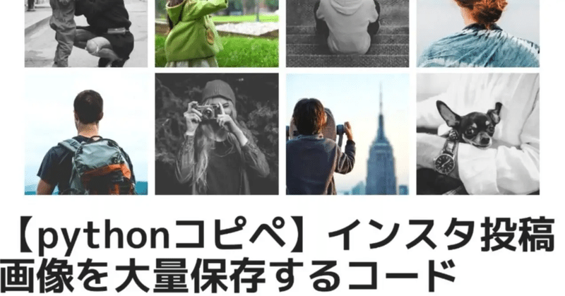 Pythonコピペ インスタ投稿画像を大量保存するコード ファイナンス犬 Python Sns プログラミング Note
