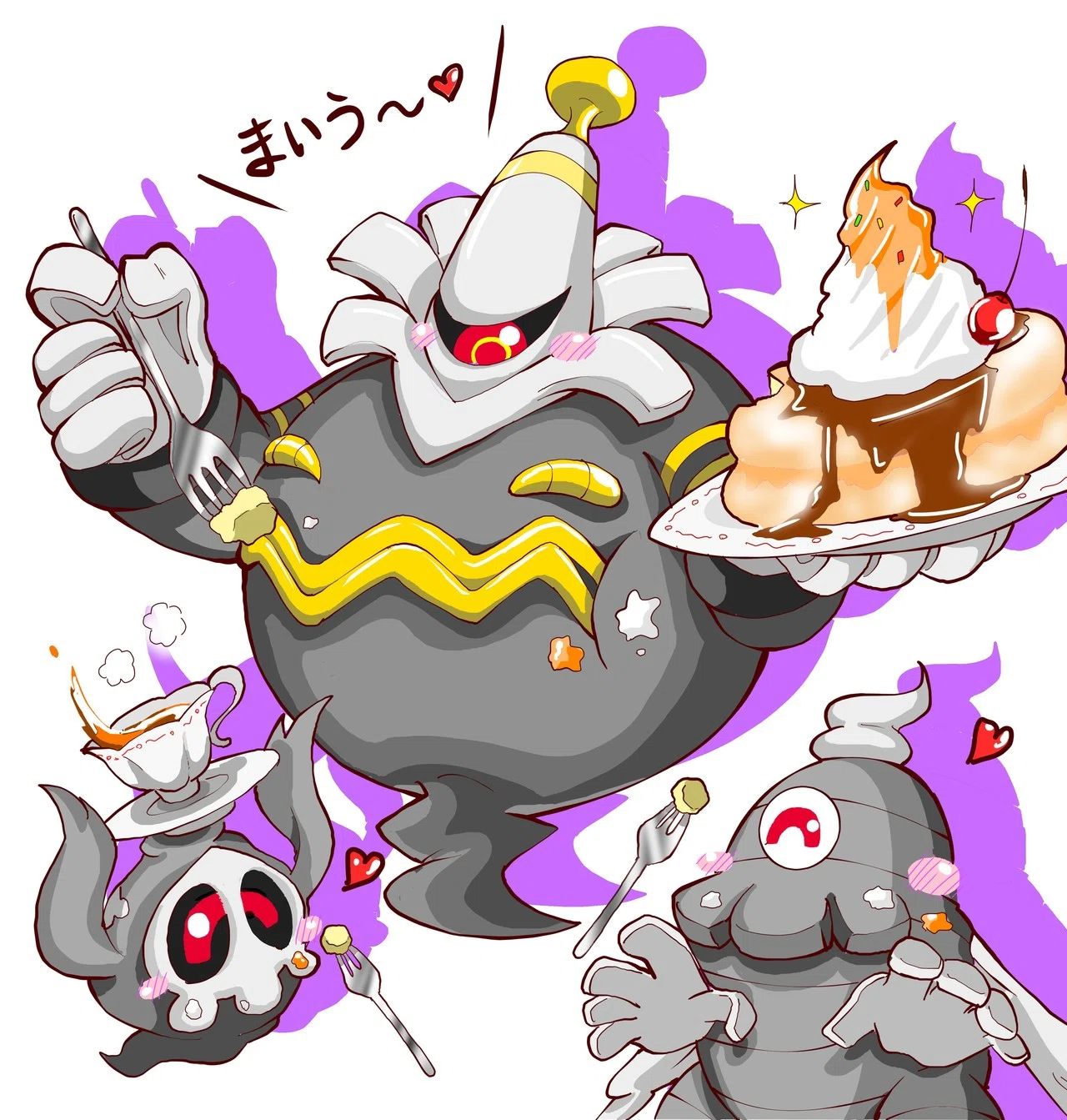 ヨノワール&シロノワール🍰｜えっぐまん(お絵描き人間) ヨノワール