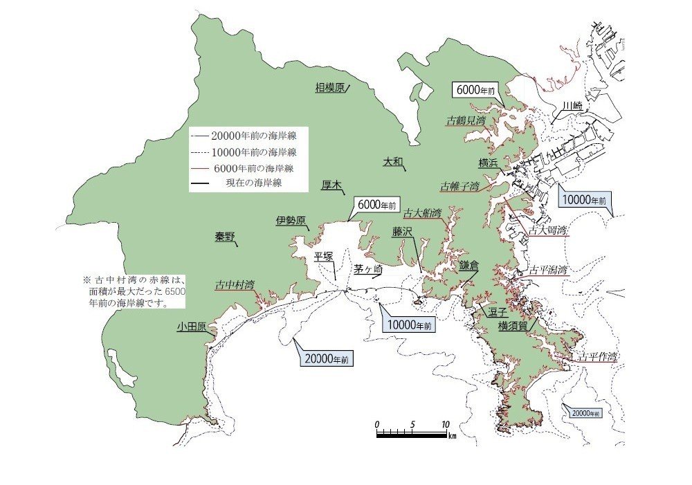 縄文海進5 - 神奈川県の海岸線２