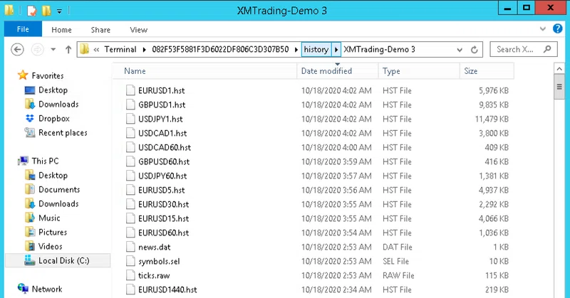 Mt4 ヒストリカルデータのフォルダーの場所 Xm編 Fx Traderscafe Note