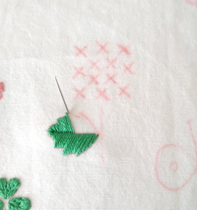 野の花の刺繍図案 ステップ3 クロスのお花の刺繍 Apostrophe S 刺繍雑貨作家 Note 野の花の刺繍図案 ステップ3 クロスのお花の刺繍 Apostrophe S 刺繍雑貨作家 Note