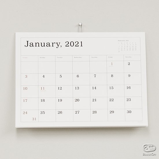 はっきりと日付が見やすい 葛西薫デザインのカレンダー21年版 Assiston Note