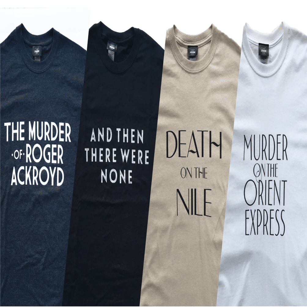 【現金特価】 究極の4択。アガサ・クリスティー作品のTシャツ販売スタート 文学・小説