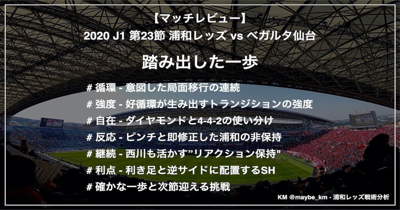 レビュー 踏み出した一歩 J1 第23節 浦和レッズ Vs ベガルタ仙台 Km 浦和戦術分析 Note レビュー 踏み出した一歩 J1 第23節 浦和レッズ Vs ベガルタ仙台 Km 浦和戦術分析 Note