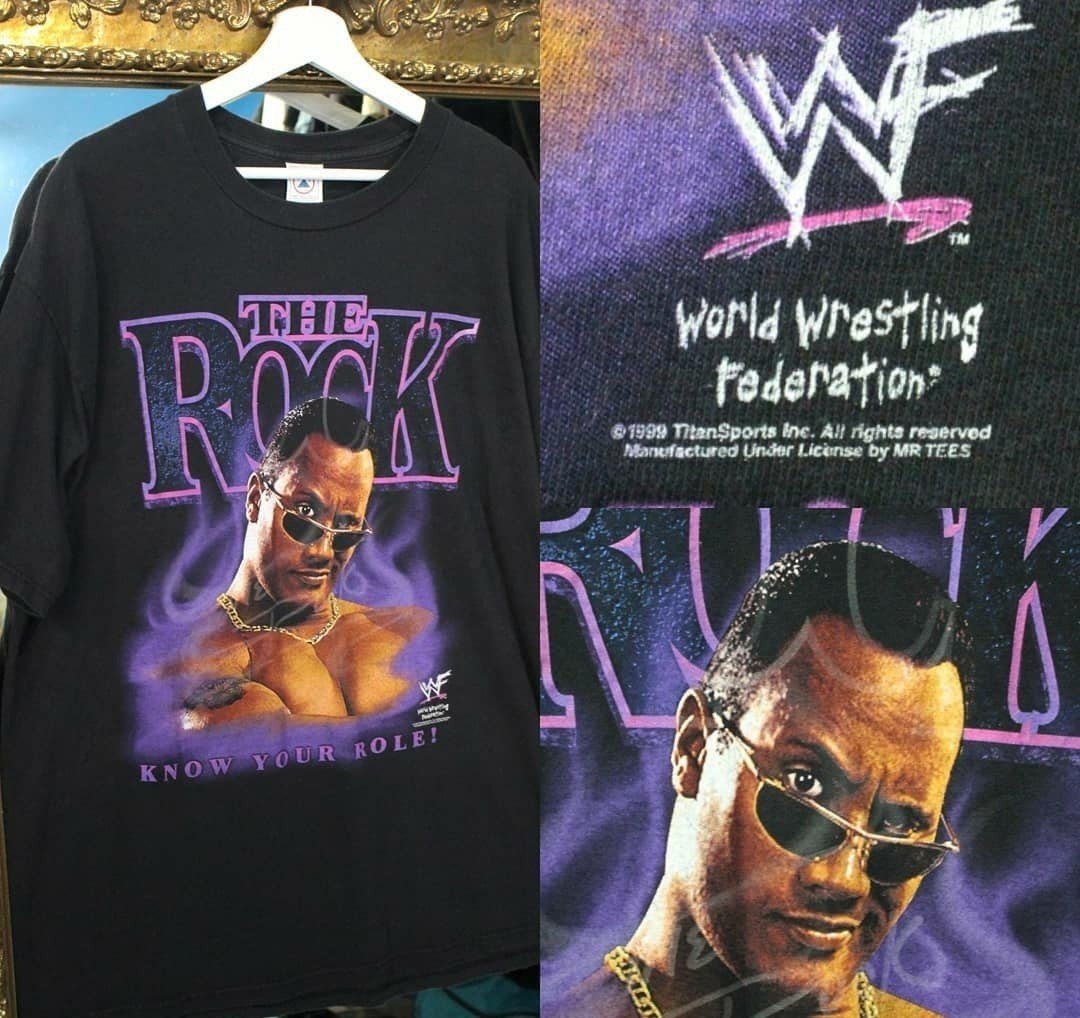WWE WWF THE ROCK ホッケーシャツ　ゲームシャツ　ザ・ロック　古着 WWE WWF THE ROCK ホッケーシャツ ゲームシャツ ザ・ロック 古着