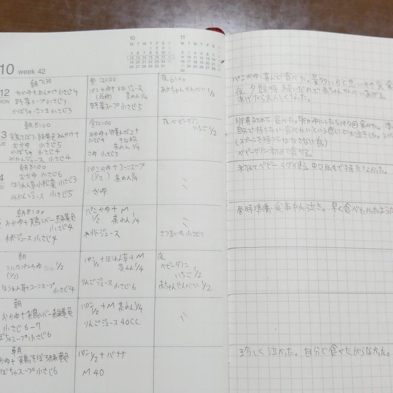 離乳食記録は無印良品で こやや Note