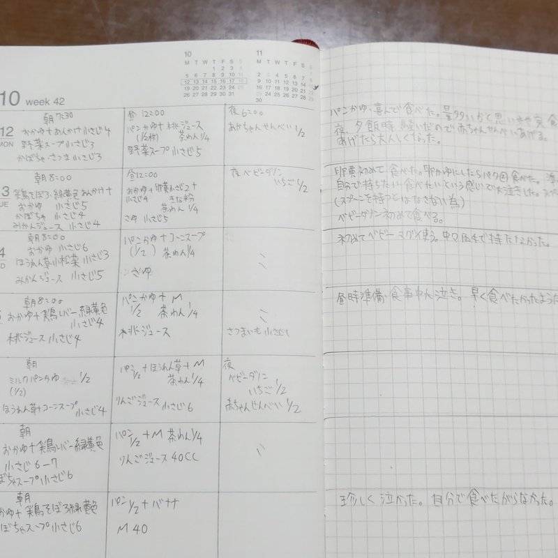離乳食記録は無印良品で こやや Note