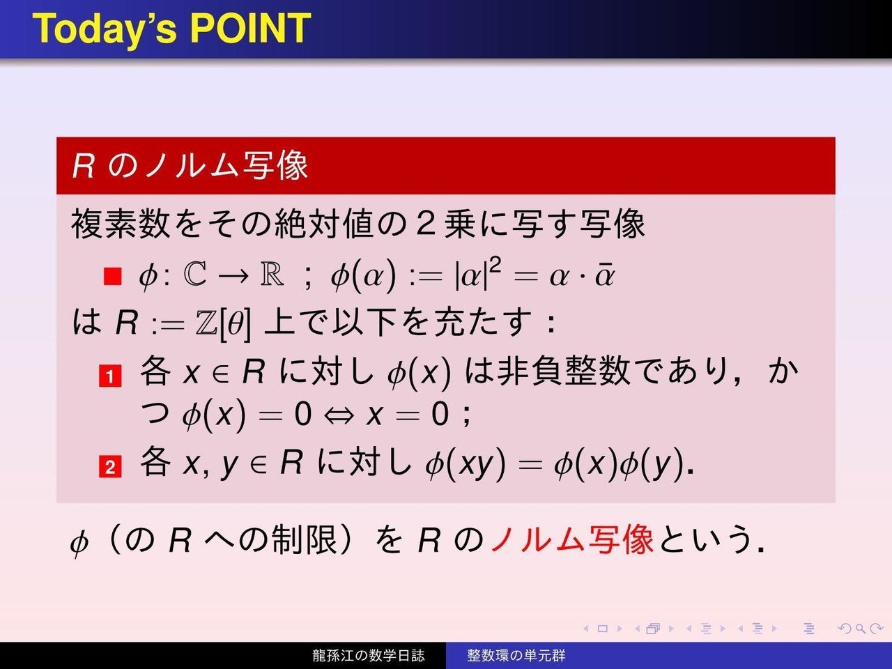 環論：整数環の単元群｜龍孫江（りゅうそんこう）