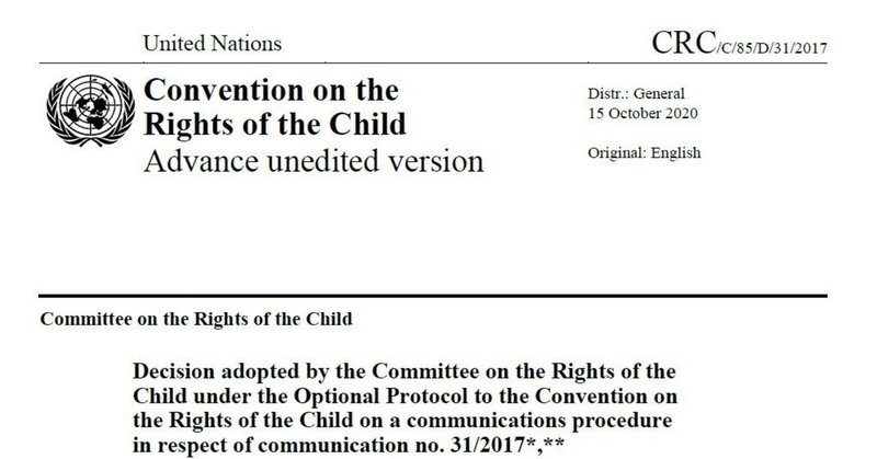 国連 子どもの権利委員会 中国への子どもの送還は条約違反にあたるとしてデンマークに中止を勧告 平野裕二 Note