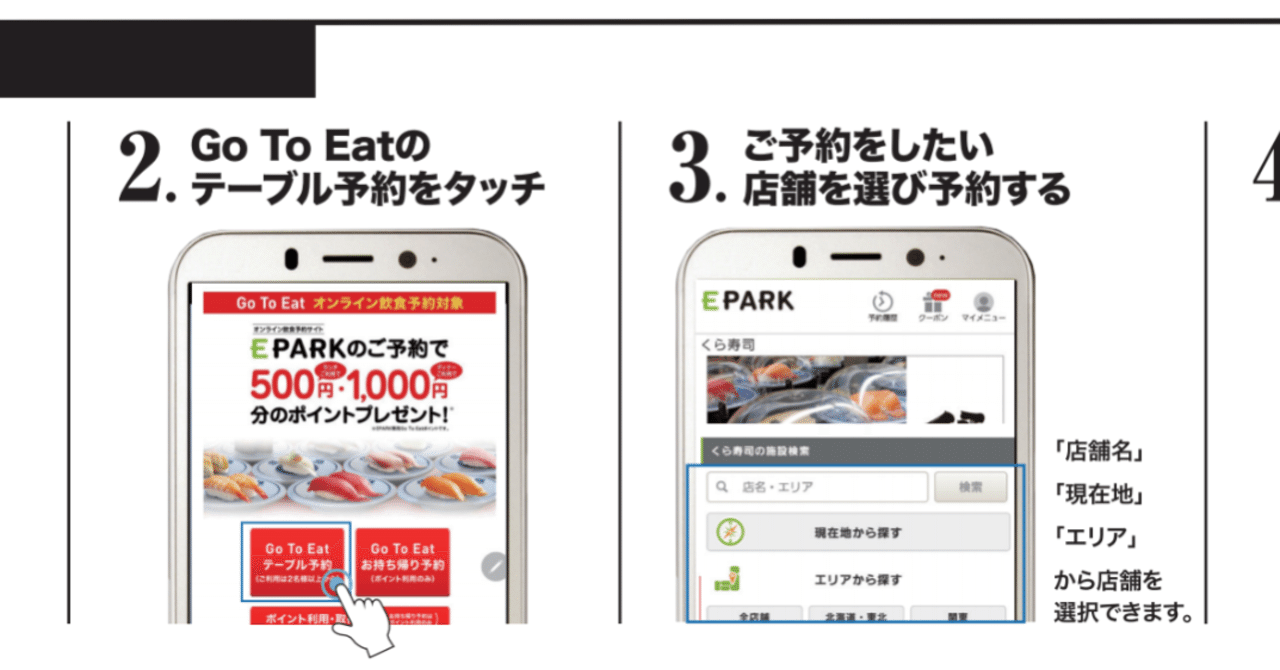 Epark くら寿司の予約方法 ポイント貯め方 使い方ガイド Go To Eat げっとまの使い方を徹底解説 Note