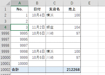 行を削除するときの処理速度を上げる方法 Excel Vba Sadaharu Note