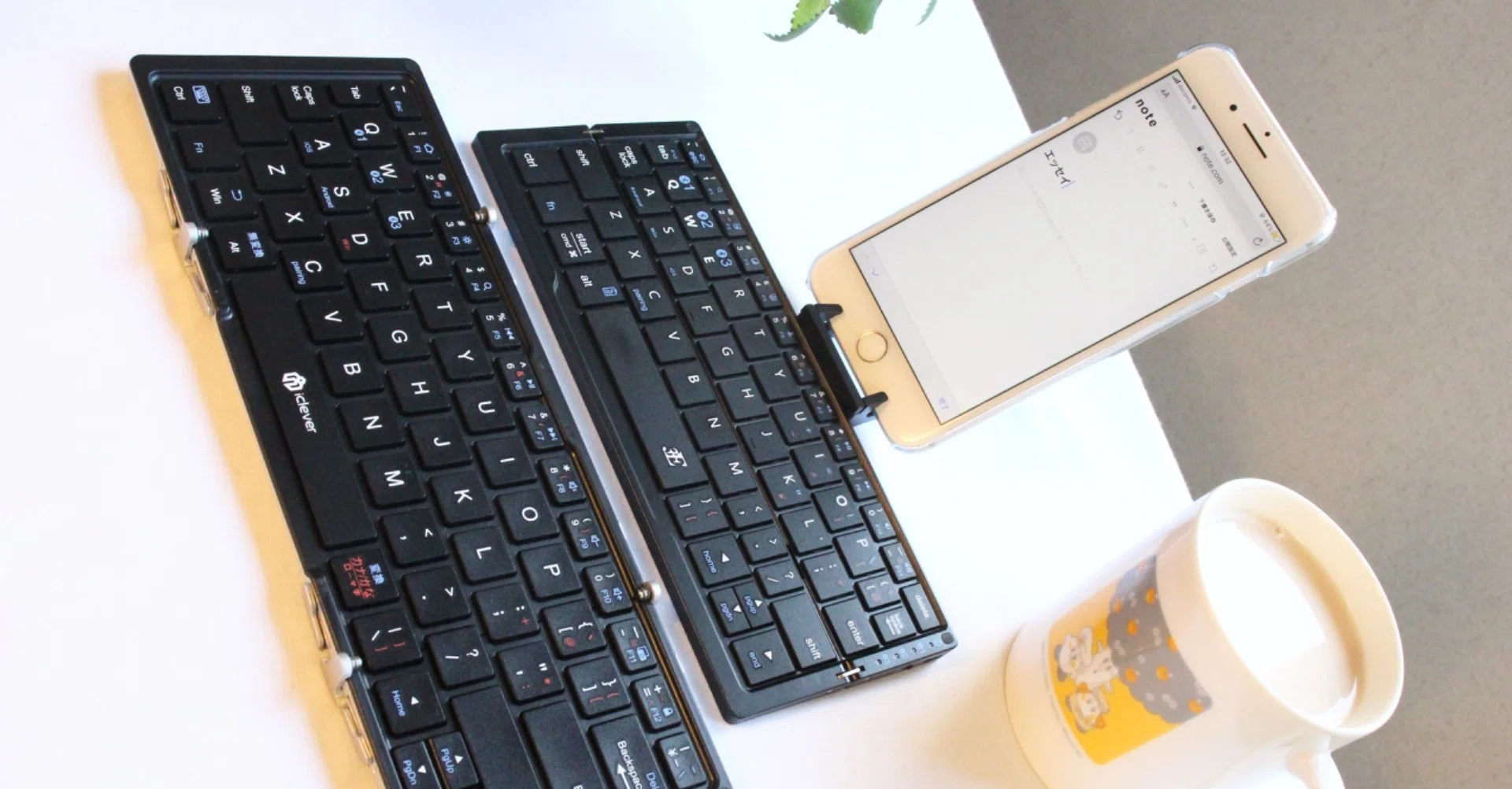 Iclever Bluetooth タブレット スマホ 折りたたみ式 専用 薄型 キーボード