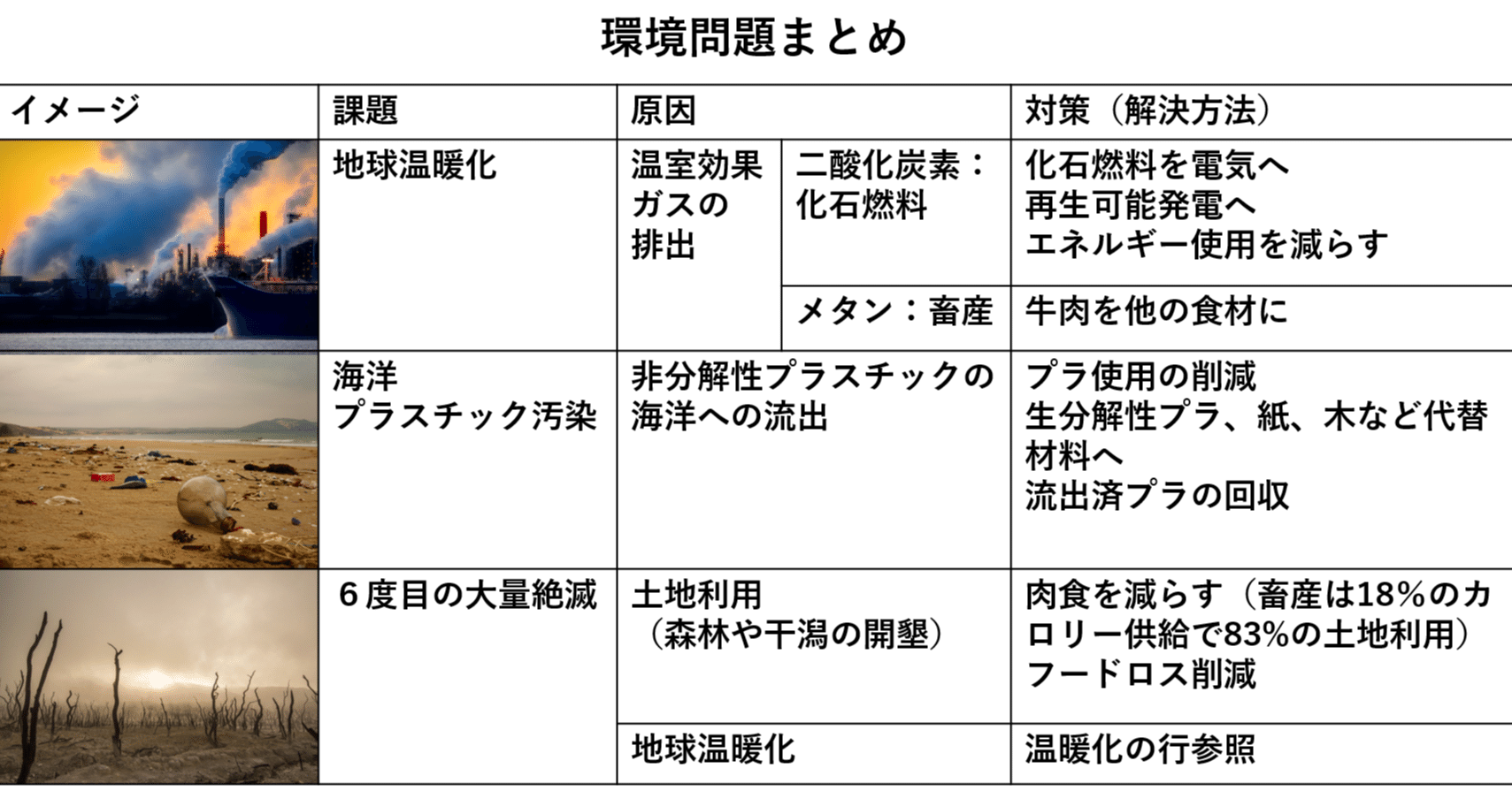 環境問題がよく分からない人必見 種類を整理して原因と対策をまとめました 地球環境に優しい話 By さすえこや Note