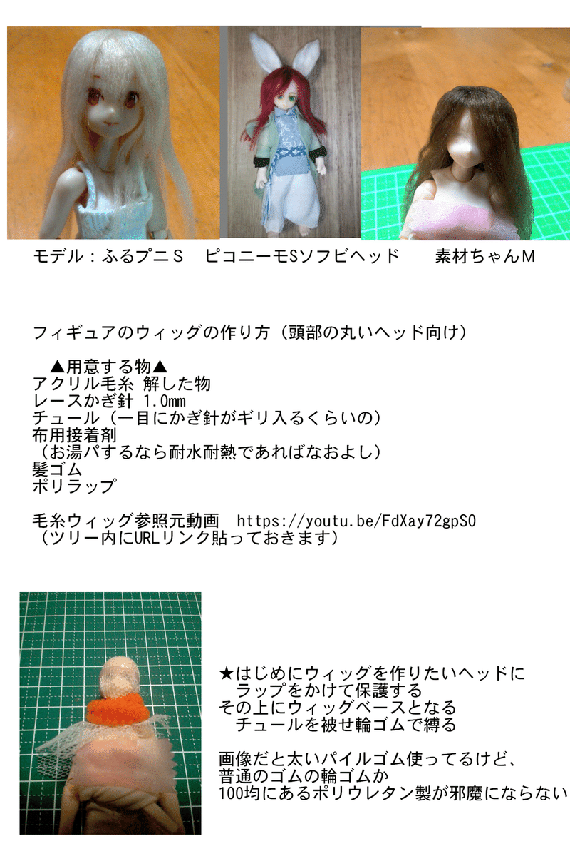 フィギュア素体のブランク すっぴん ヘッドのウィッグ作り方と開設理由 Tumu Note