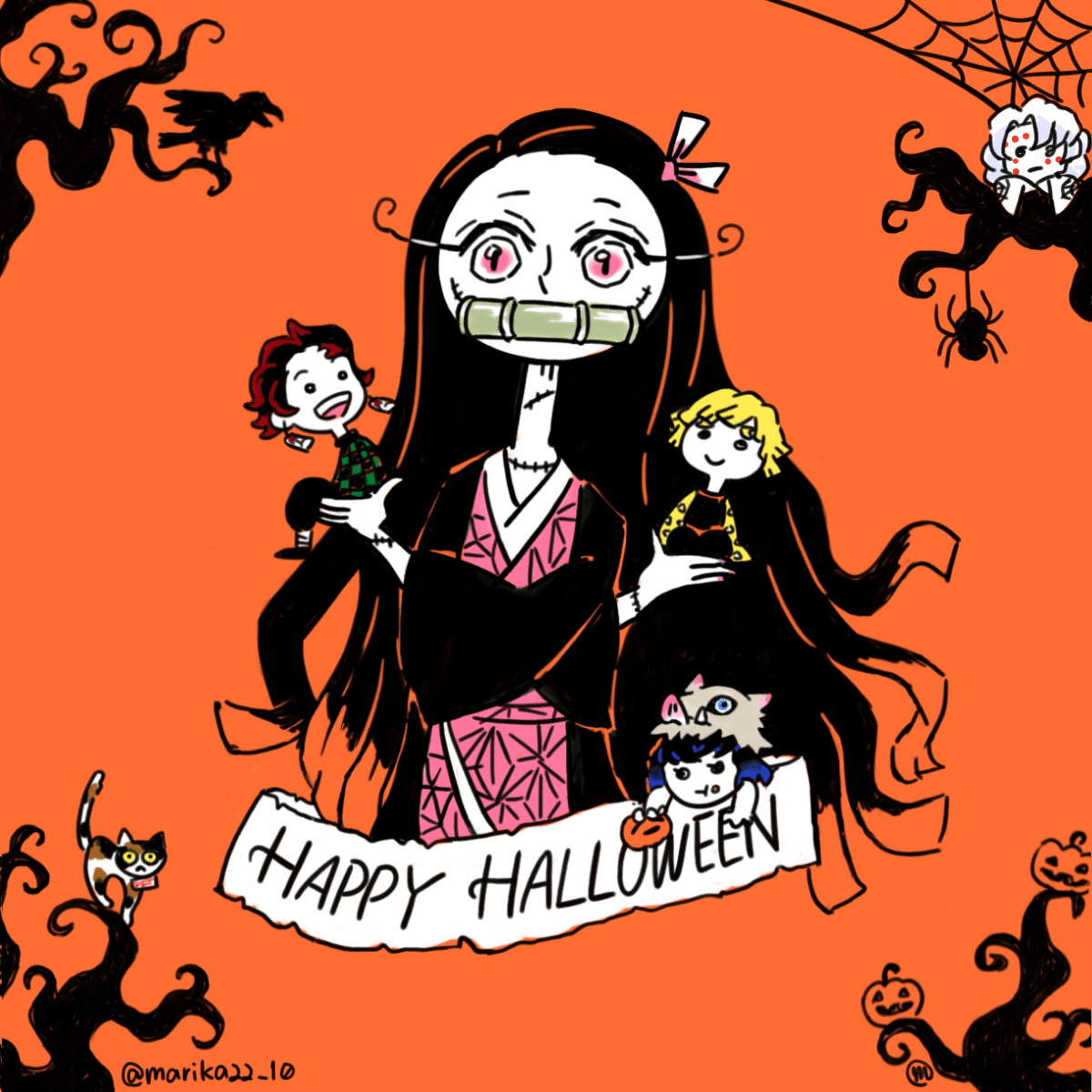 シーズナルイラスト ハロウィン禰豆子 まりか博士 Note