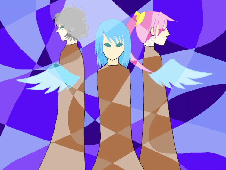 『あきぞらのはて。』に出てくる3人のイメージイラストです。