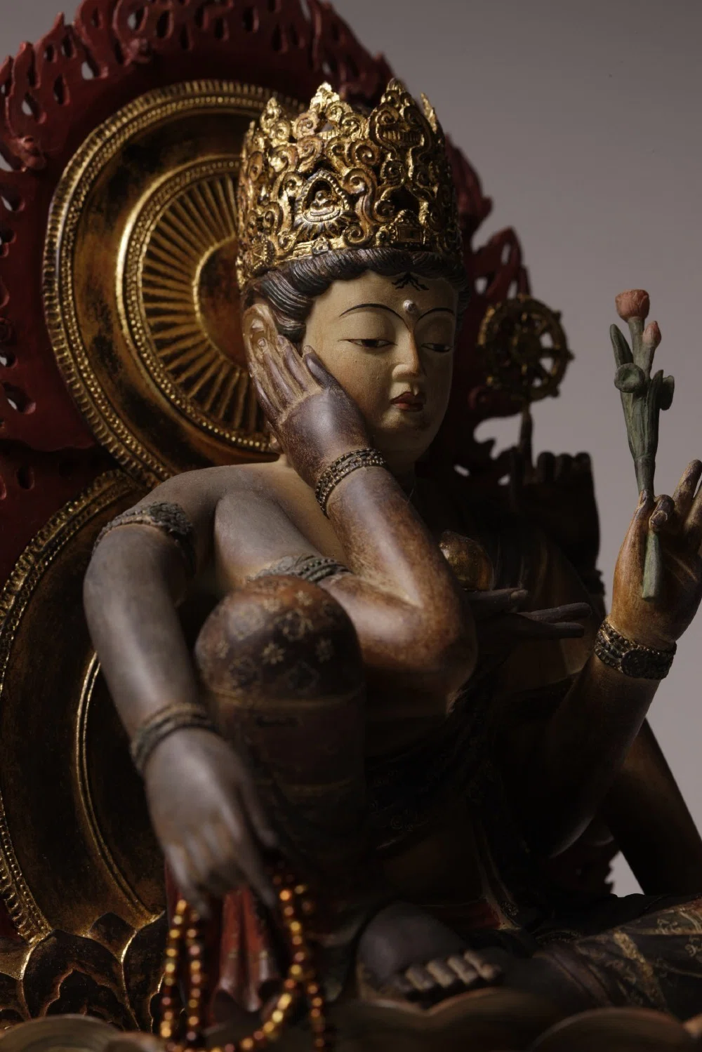 仏像 宝珠 写真 雅 時代 仏教美術 荼枳尼天像 玉眼 宝珠 仏像 高41 5cm