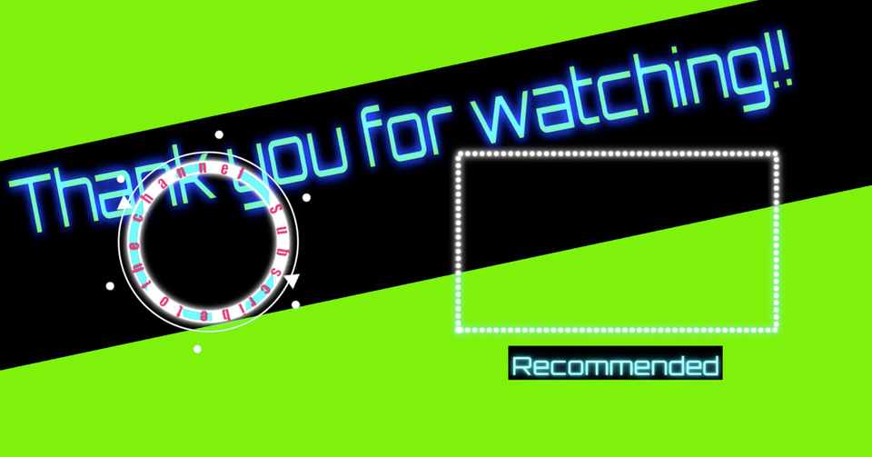 動画素材 Youtube終了画面02 100円クロマキー Note