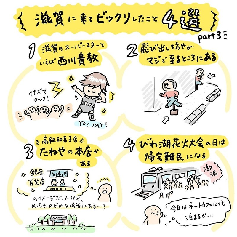 イラストレポ 滋賀に来てビックリしたこと のの Note