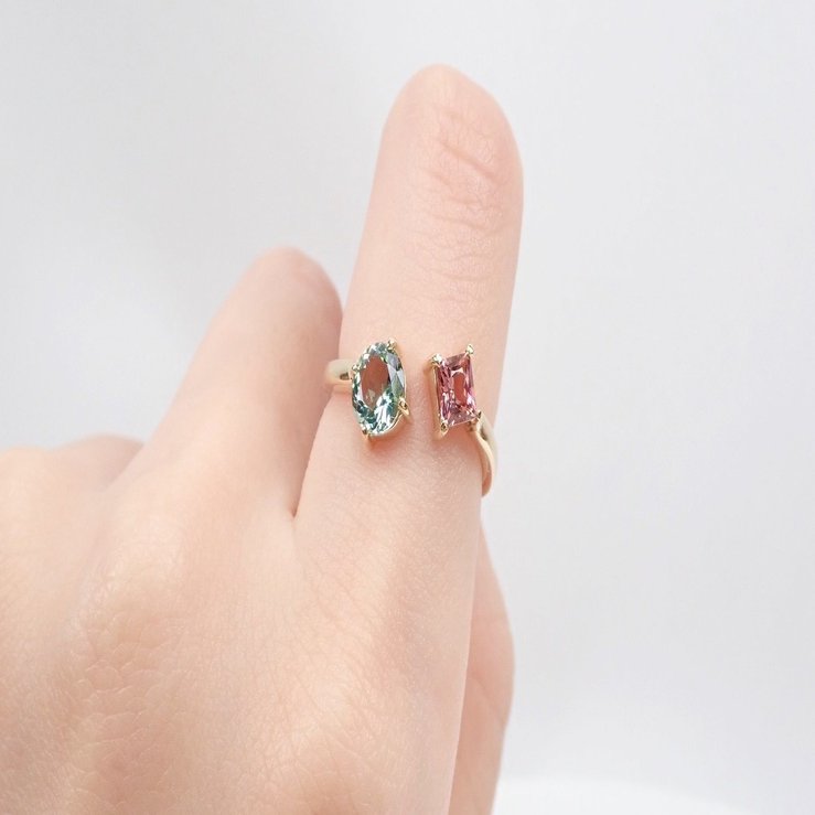 お気に入りの石で2石を選ぶオーダーメイド 「カラーストーンユニット