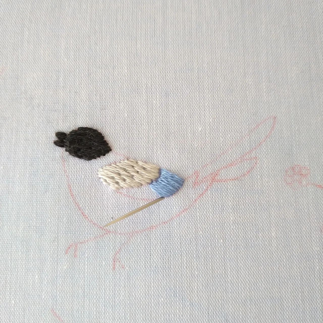 オナガの刺繍図案* ステップ2 〜羽の刺繍〜｜Apostrophe+s 刺繍雑貨作家