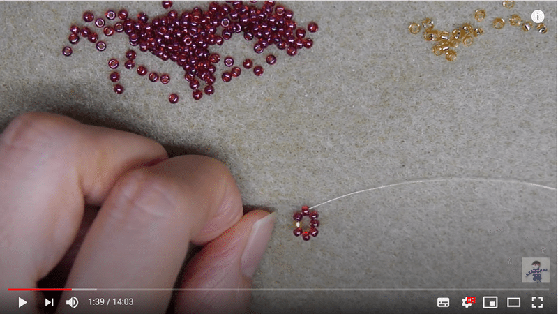 8の字編み2段でもっとレーシーなビーズリング ビーズドール作家haru Note