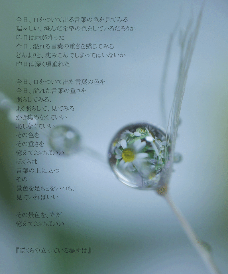 ぼくらの立っている場所は ポエムのある暮らし だいすーけ Note ぼくらの立っている場所は ポエムのある暮らし だいすーけ Note