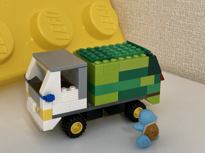 レゴ作り方1 黄色のアイデアボックス だけで作る みどりのゴミ収集車 あんり Note