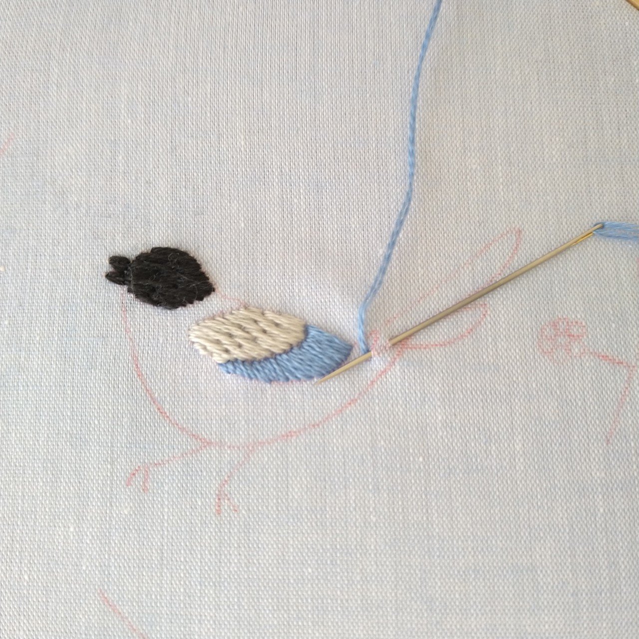 オナガの刺繍図案* ステップ3 〜尾羽の刺繍〜｜Apostrophe+s