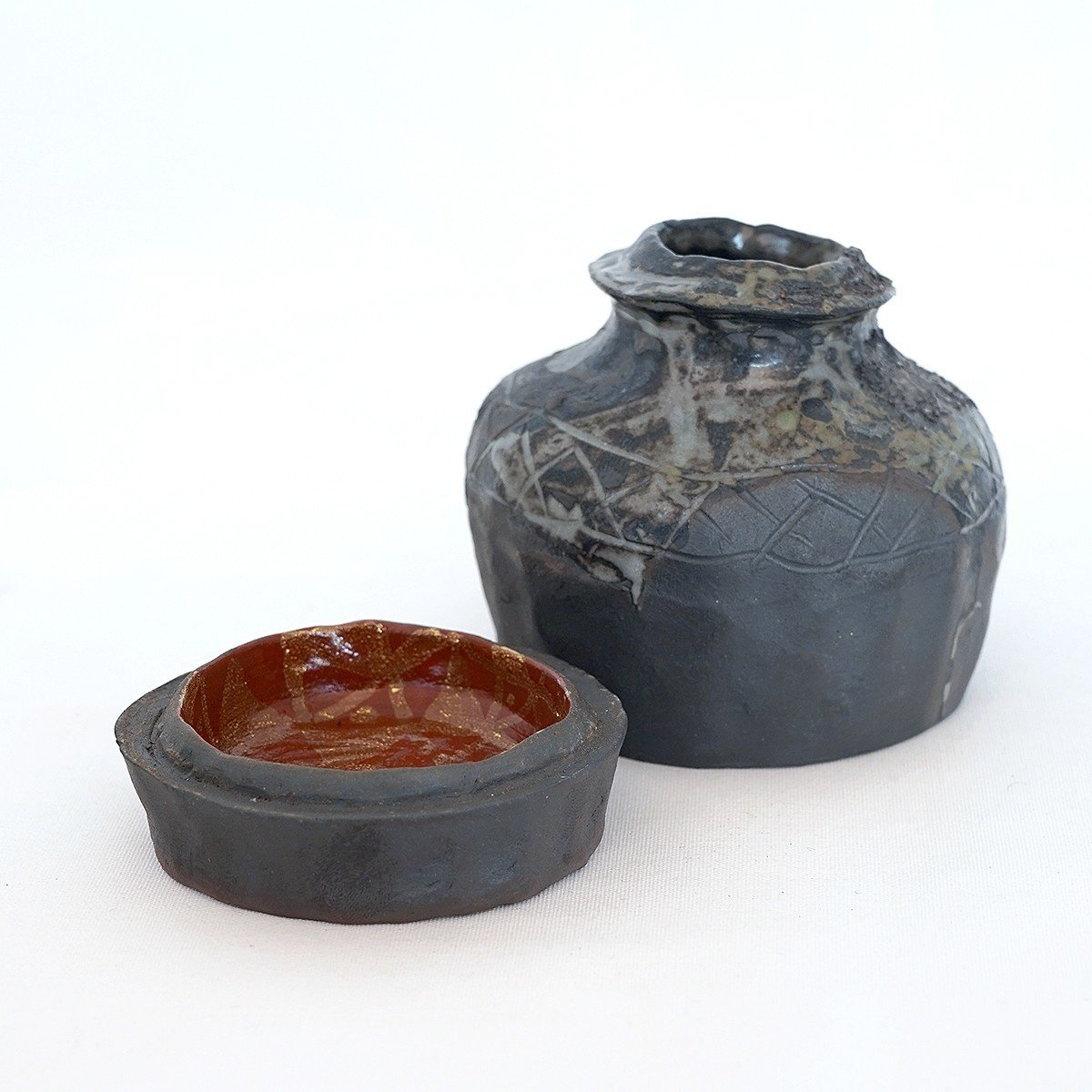 中国陶器　日月壺 c1010 中国古玩 青白磁 日月壺 南宋時代 中国美術 陶磁器