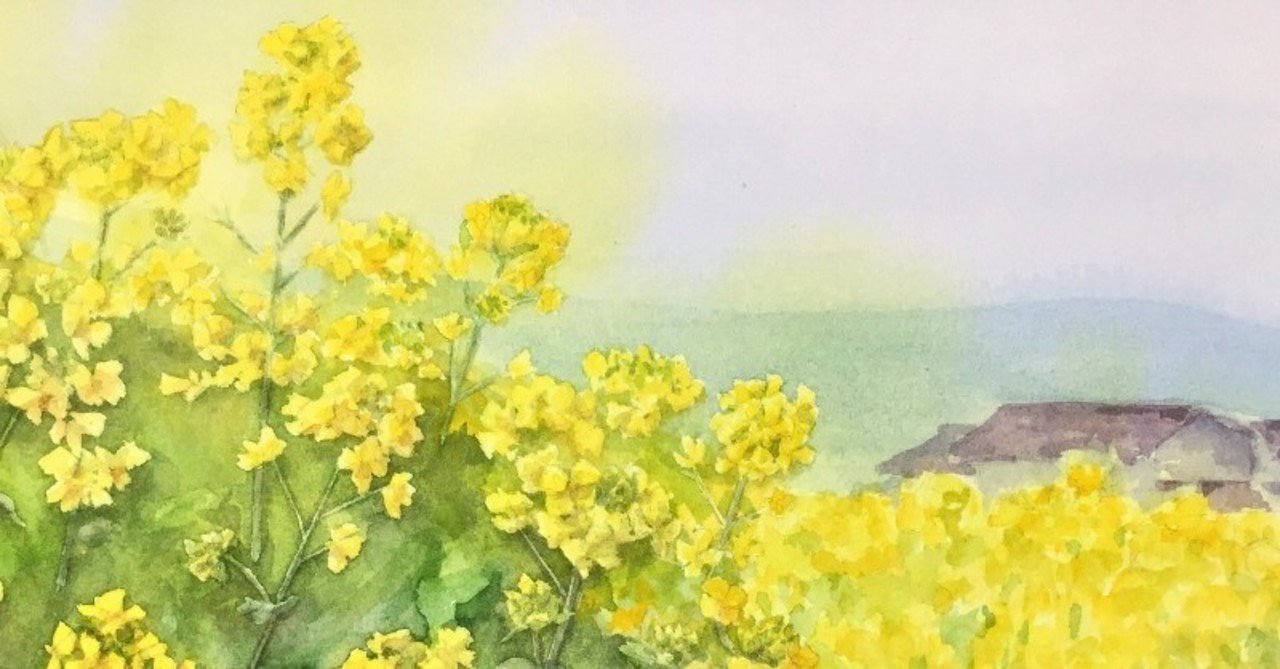 絵画レンタル002「春満つる道」〜菜の花の咲く道｜あかり花鳥