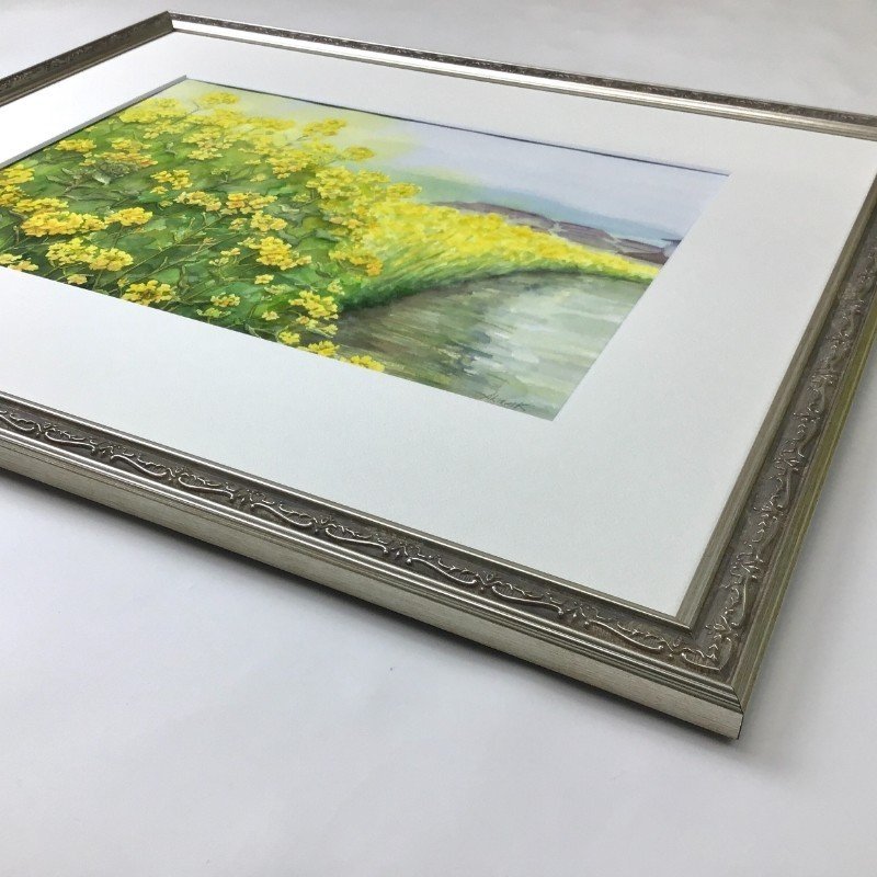 絵画レンタル002「春満つる道」〜菜の花の咲く道｜あかり花鳥風月＠花