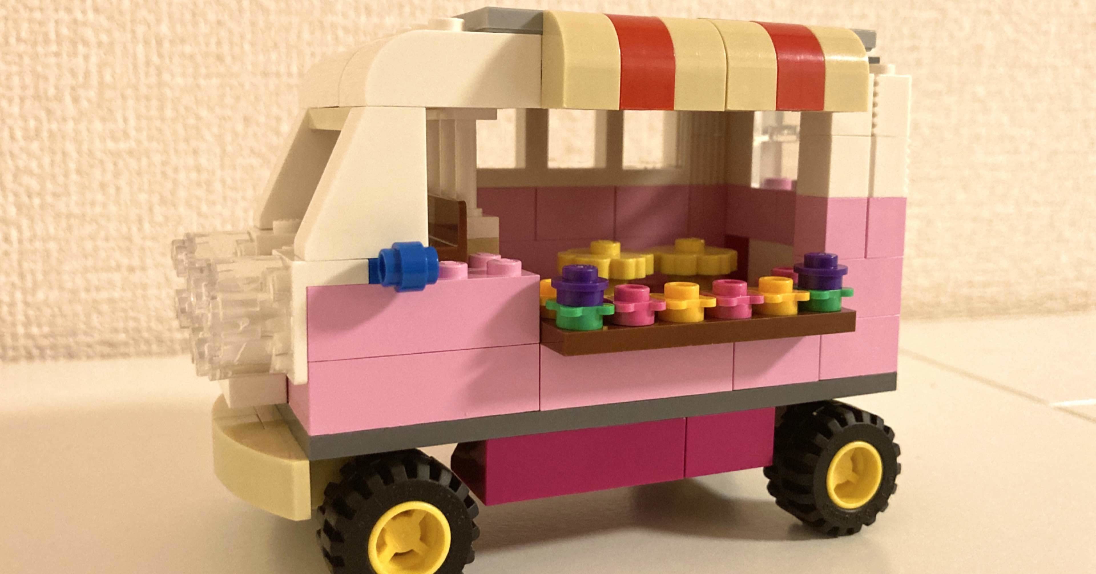 レゴ作り方2 黄色のアイデアボックス だけで作る ピンクのフラワートラック あんり Note