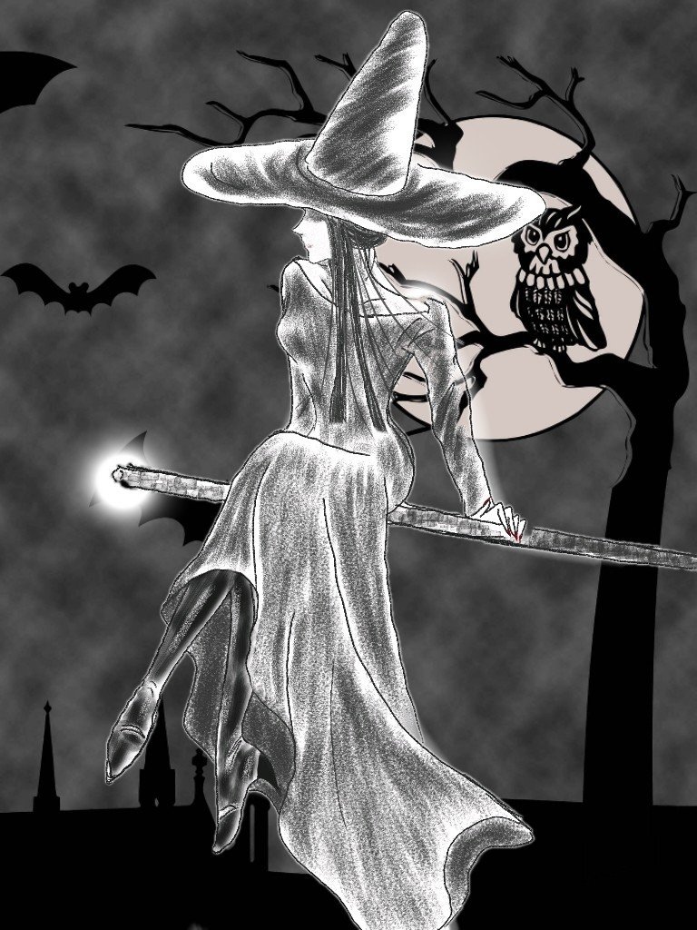 土曜絵画 仮装じゃないのよ魔女なのよ 悠凜 Note