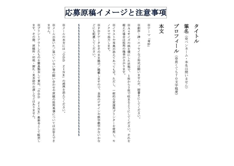 Odd Zine Vol 6 用の掲示 掲載の原稿を公募します 募集は終了しました 太田靖久 Note Odd Zine Vol 6 用の掲示 掲載の原稿を公募します 募集は終了しました 太田靖久 Note