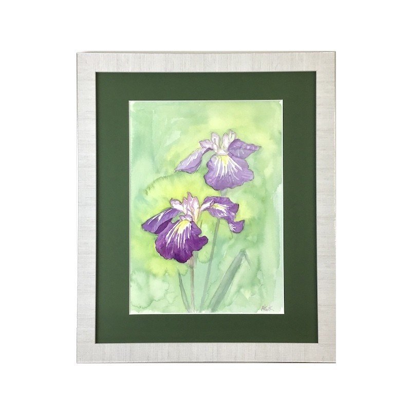 花菖蒲の画　美品　橋作　大特価セール　凄く惹かれます　いい絵です 花菖蒲の画 美品 橋作 大特価セール 凄く惹かれます いい絵です