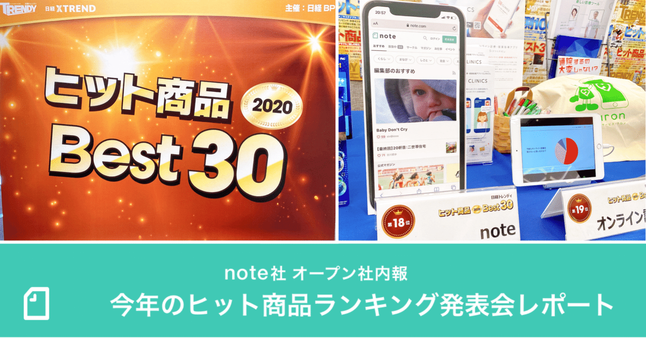 日経トレンディ 年ヒット商品ベスト30 にnoteが選出されました Note株式会社 日経トレンディ 年ヒット商品ベスト30 にnoteが選出されました Note株式会社