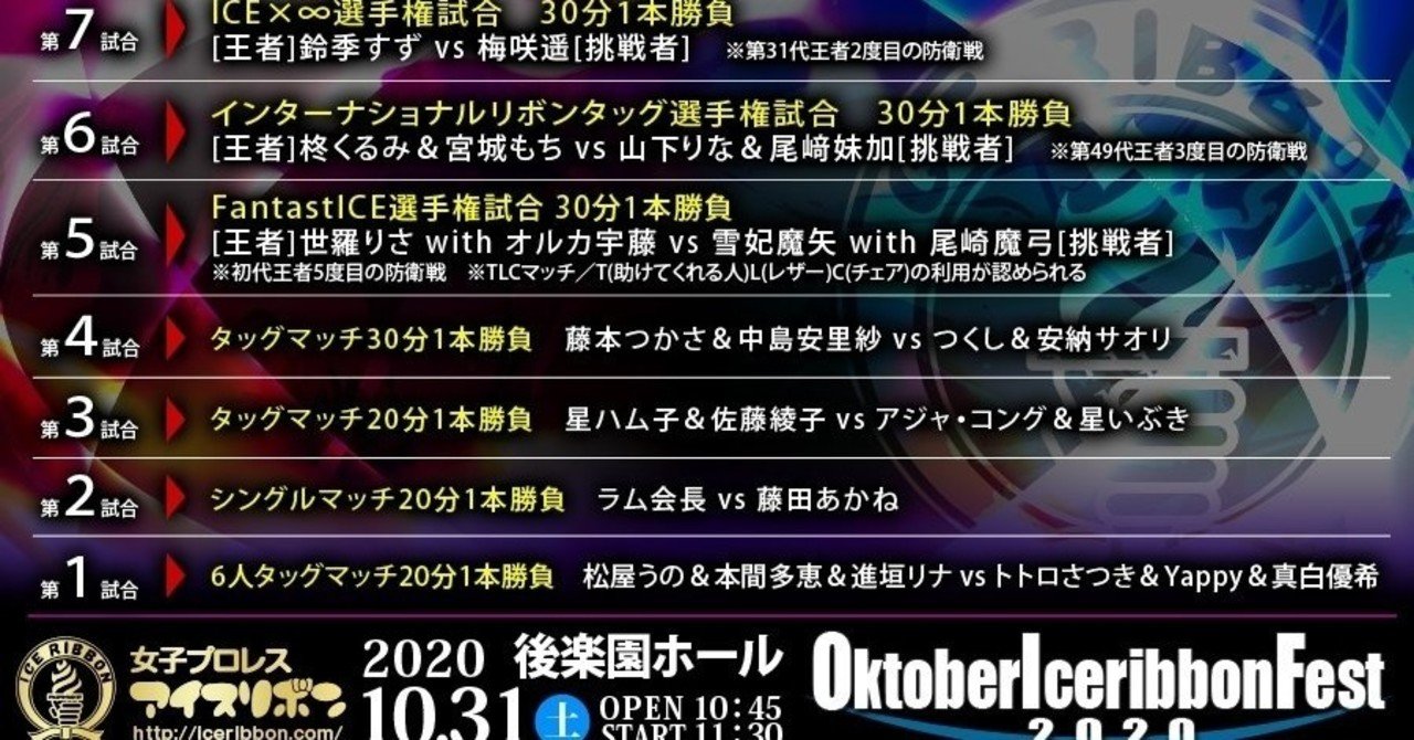 アイスリボン後楽園ホール大会 Iceribbon Fest の感想 Rage30 Note