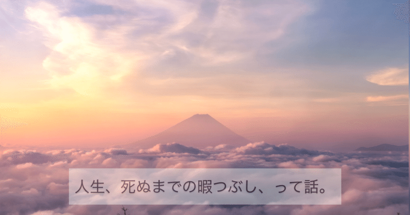 人生 死ぬまでの暇つぶし って話 うぶちゃん Note